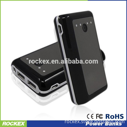 Wholesale high capacity black shiny custom logo imprinted portable power bank